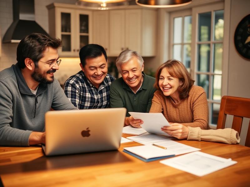 Rodina plánující společné finance