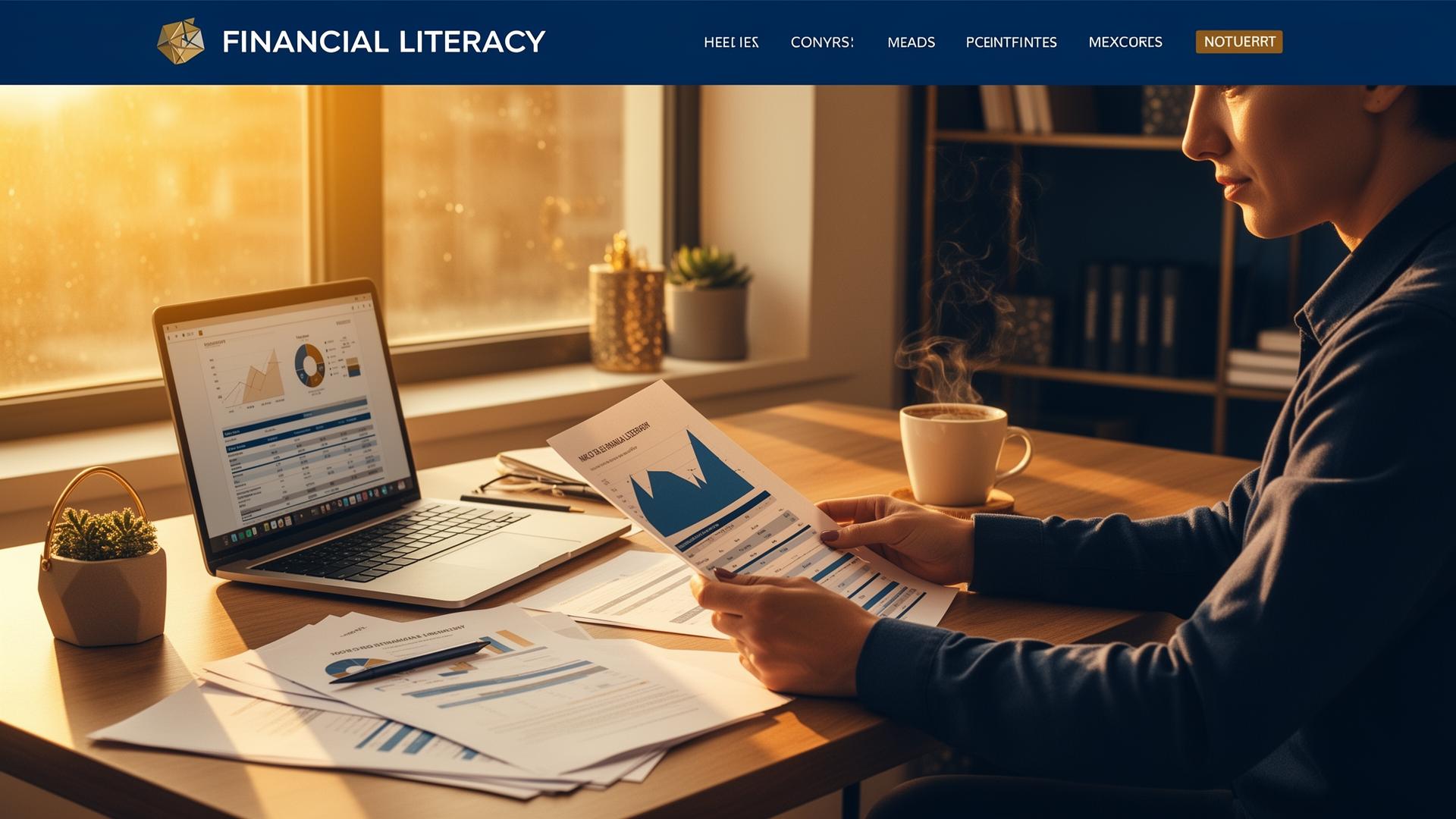 Profesionální finanční plánování s dokumenty a laptopem